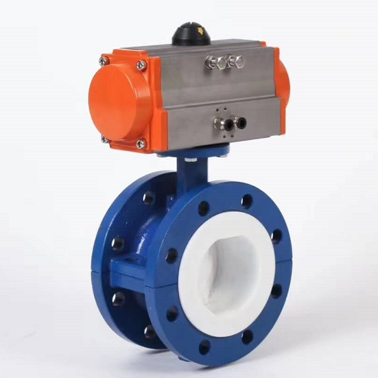 氣動全襯四氟法蘭蝶閥